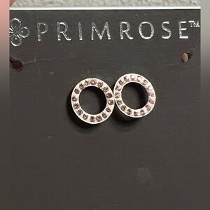 Open circle Sterling silver earrings